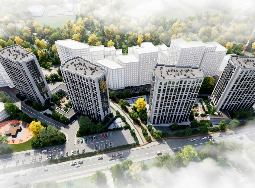 Жилой комплекс и благоустроенная территория