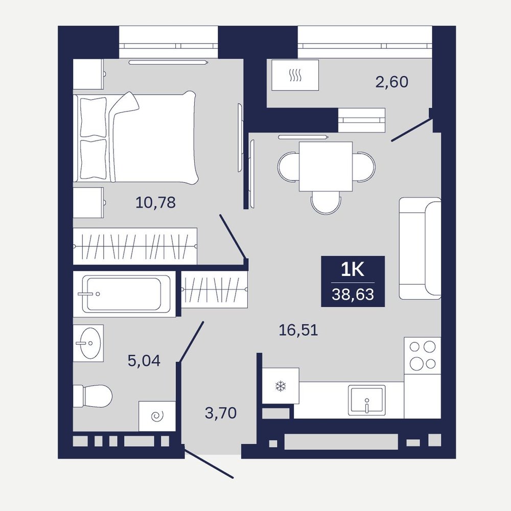 Планировка: Формат уточняется 38.6 м² в ЖК Дом на Ямской, Дом Обороны