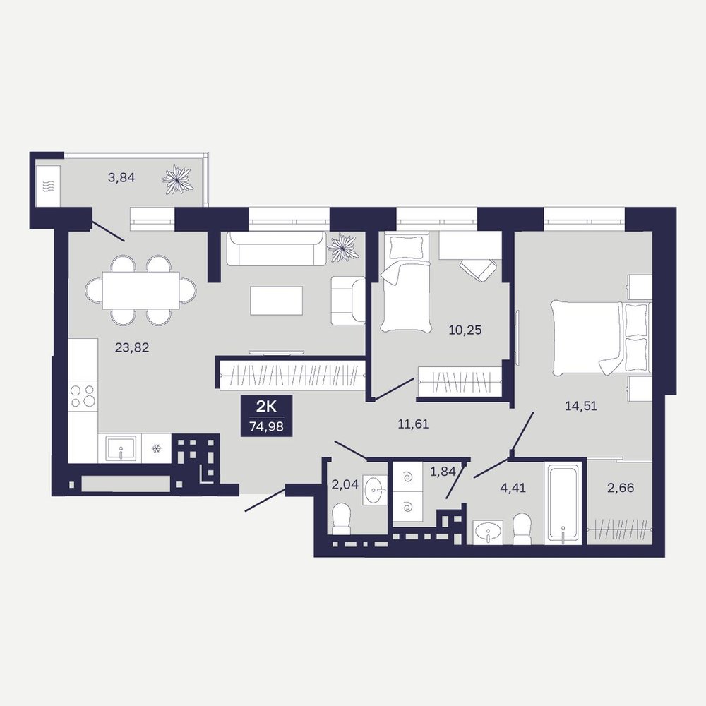 Планировка: Формат уточняется 75 м² в ЖК Дом на Ямской, Дом Обороны