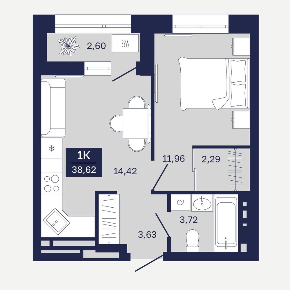 Планировка: Формат уточняется 38.6 м² в ЖК Дом на Ямской, Дом Обороны