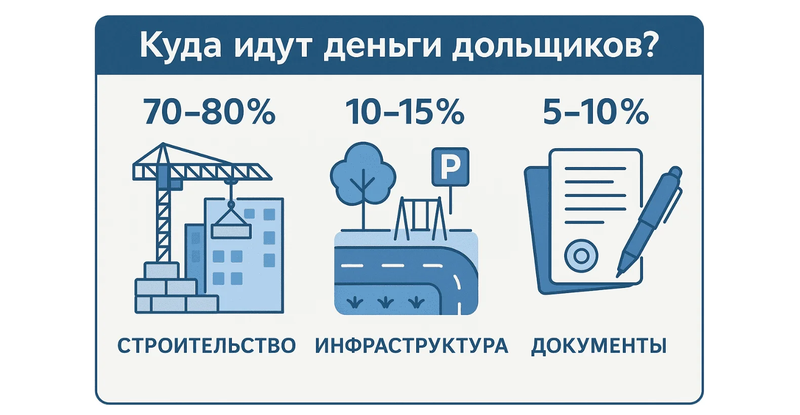 Куда тратятся деньги дольщиков, схема