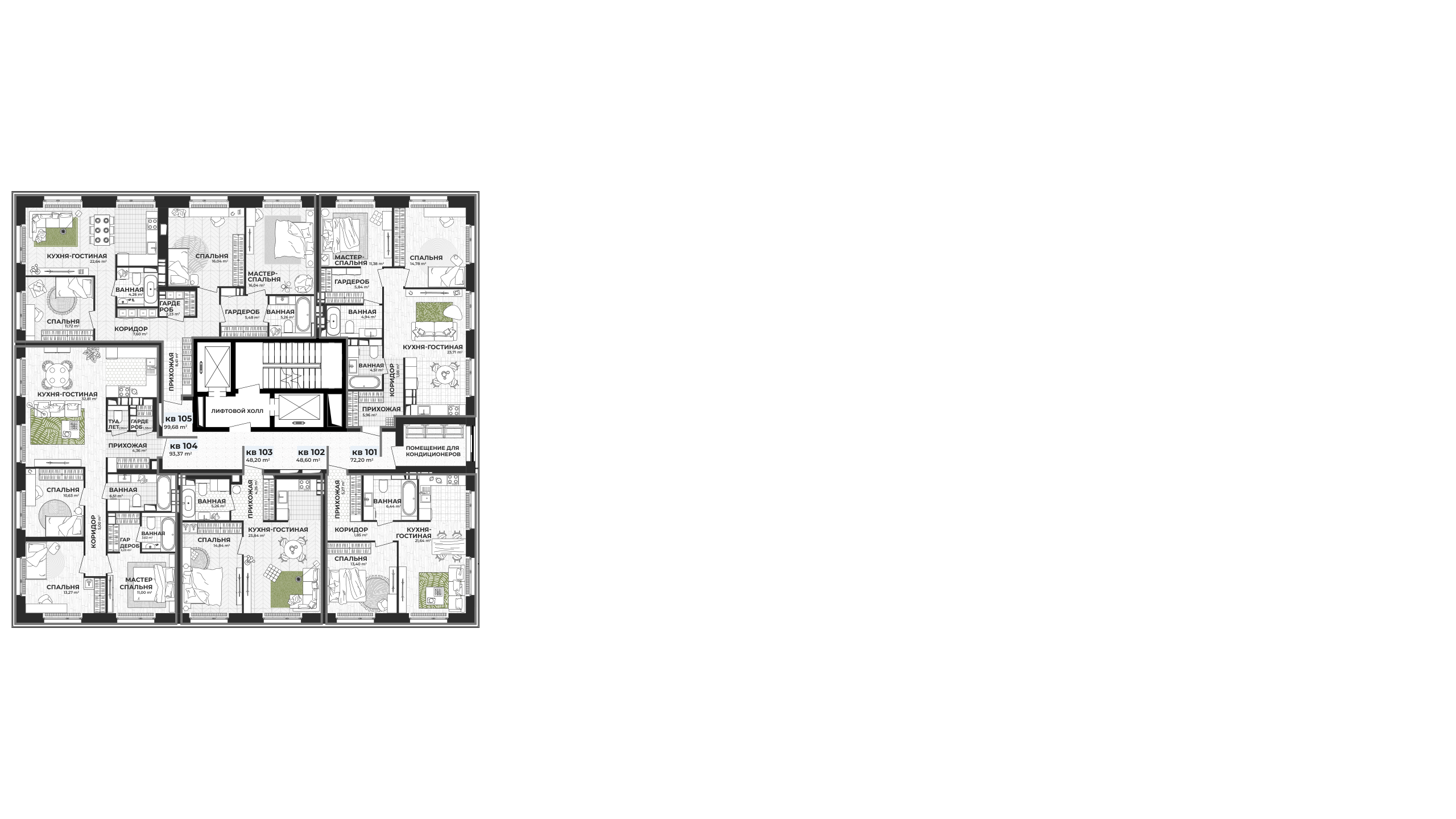 3-комнатная квартира, 99.68 кв.м, МОЖНО ПАРКОВЫЙ, изображение-2